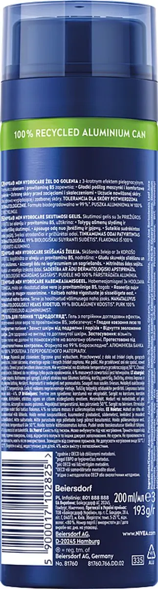 NIVEA MEN HydroCare Ooggel 200ml - Aloë Vera