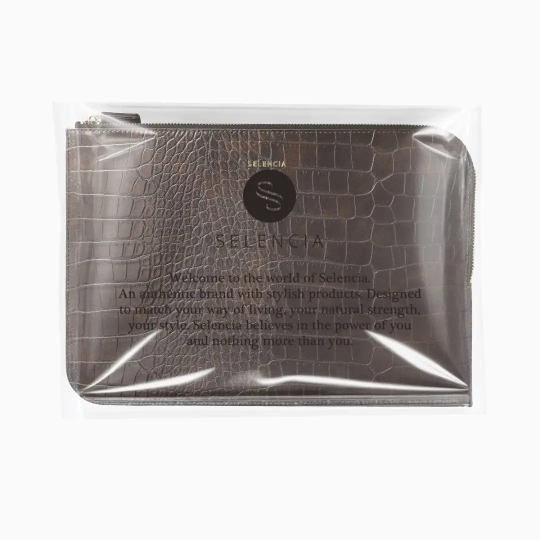Selencia Croco Laptophoes 13 inch - Choco Brown - afbeelding 6 van 6