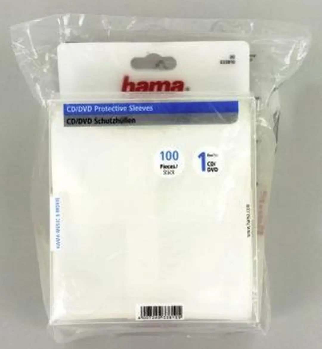 Hama Cd/Dvd PP Sleeves 00033810 - 100 Stuks - Transparant