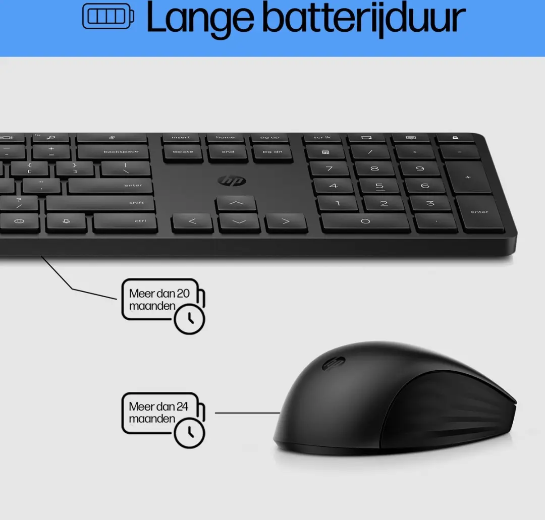 HP 650 Draadloos Toetsenbord & Muis Combinatie AZERTY Wit - afbeelding 6 van 6