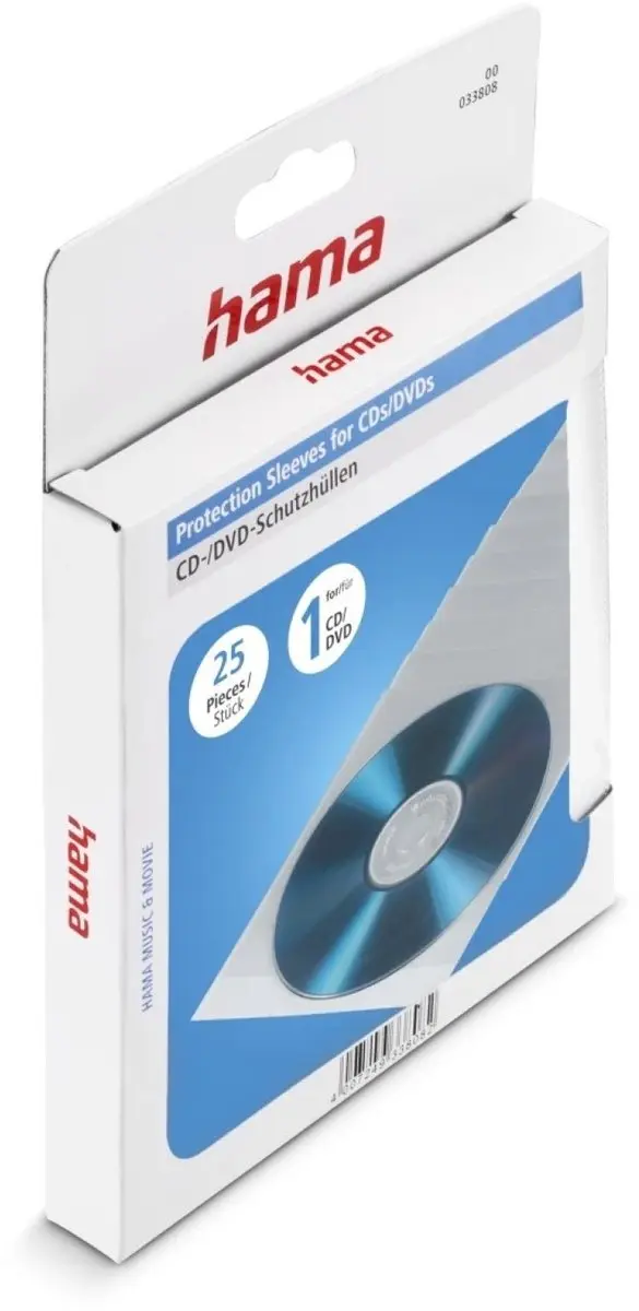 Hama CD/DVD Hoesjes 25 Stuks - Transparant - MPN 51093