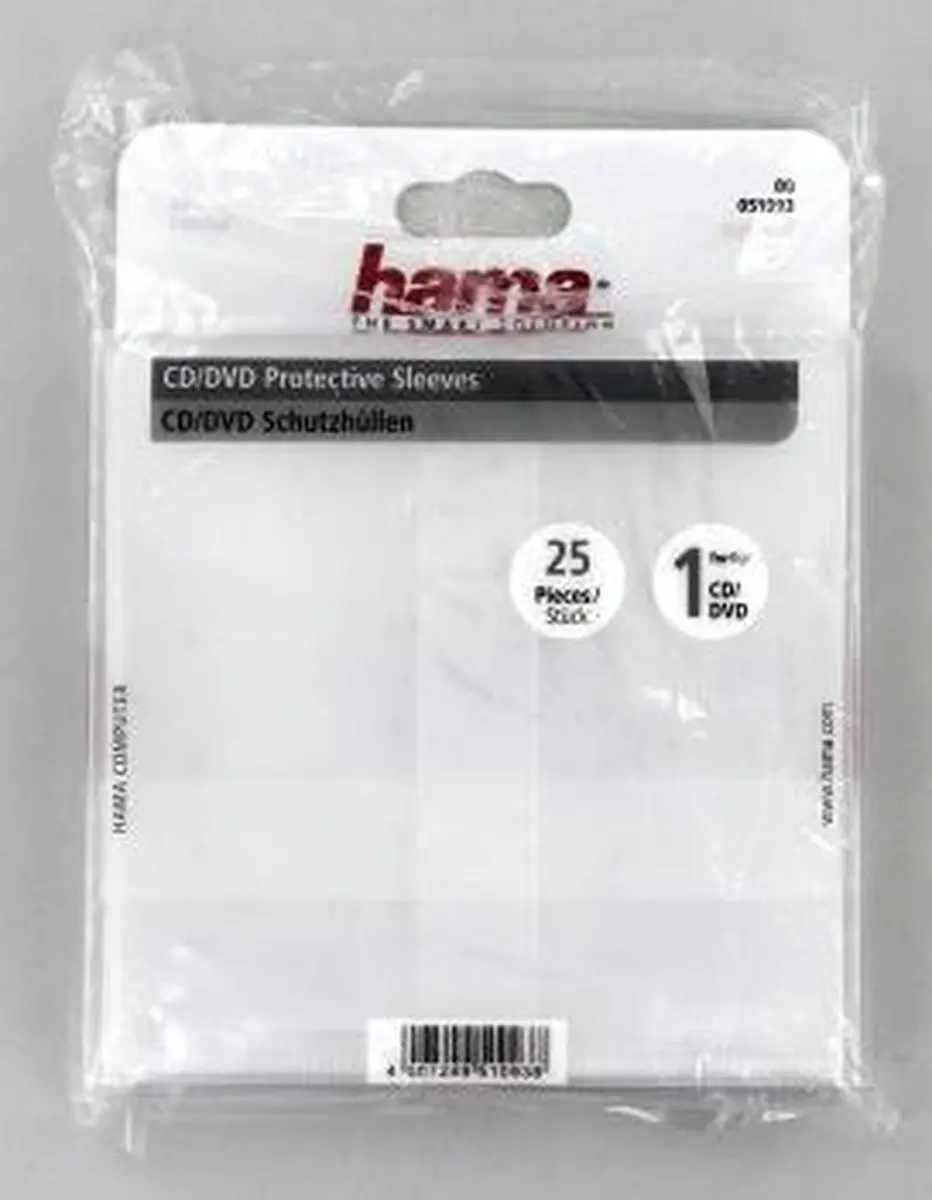 Hama CD/DVD Hoesjes 25 Stuks - Transparant - MPN 51093 - afbeelding 6 van 6