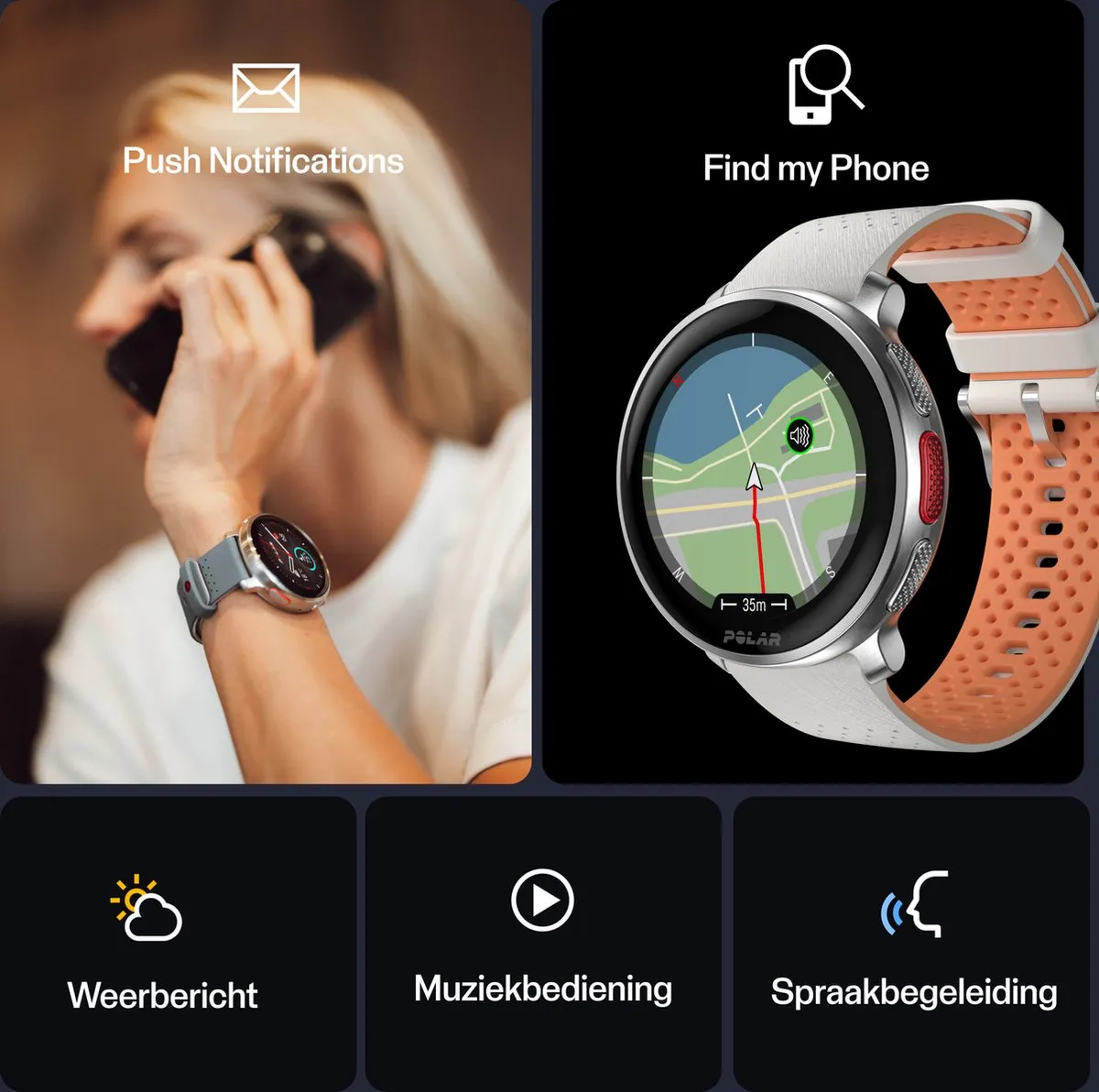 Polar Vantage V3 Smartwatch 47mm - Zilver/Abrikoos