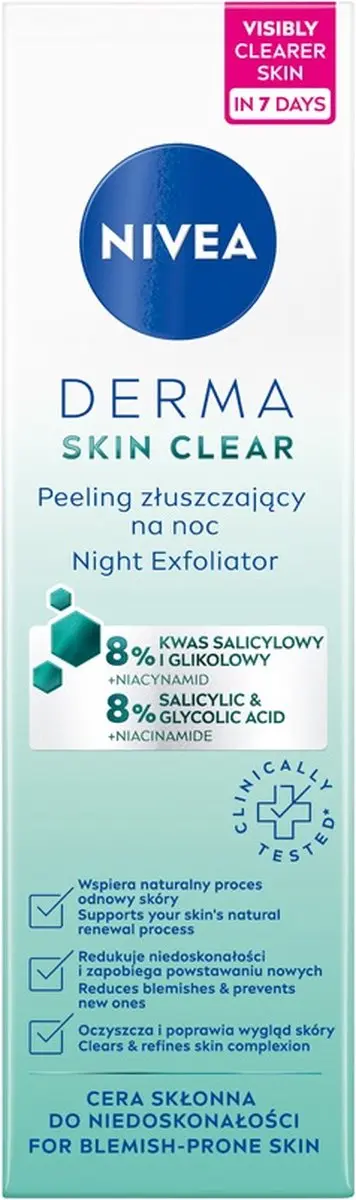 NIVEA Derma Peeling Exfoliërende Nachtcrème 40ml - 8% AHA/BHA
