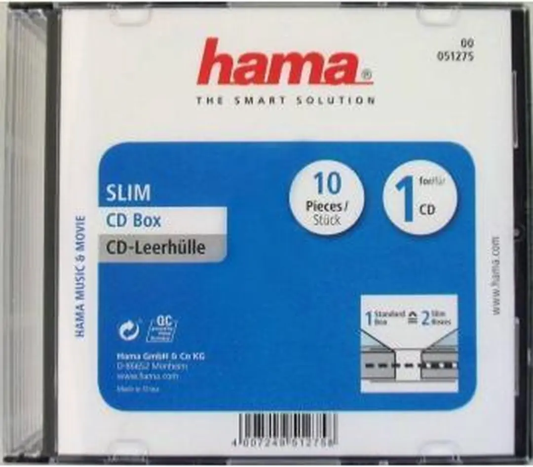 Hama Slimline CD Doosjes 10 Stuks - Zwart - MPN 51275
