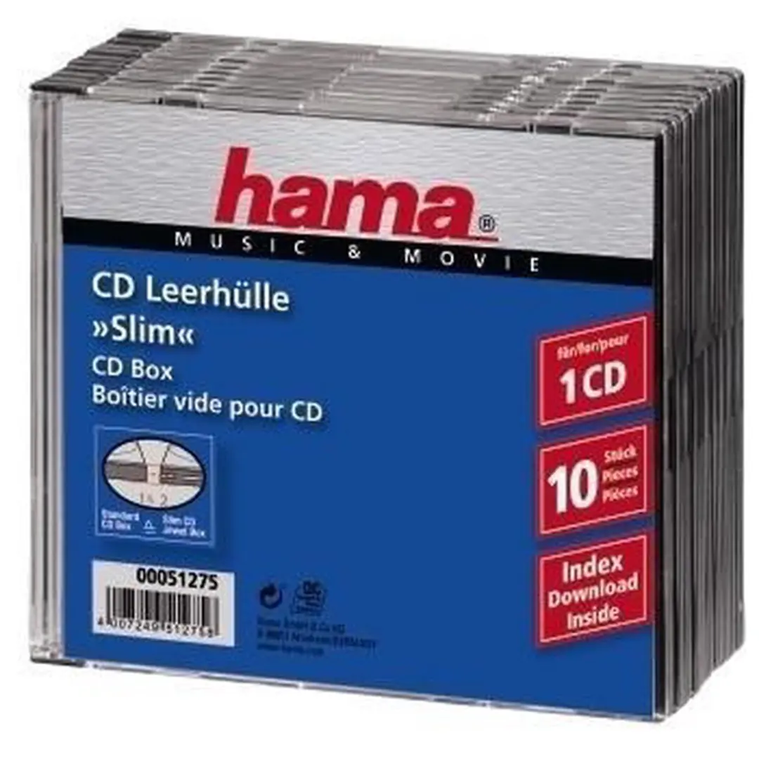 Hama Slimline CD Doosjes 10 Stuks - Zwart - MPN 51275