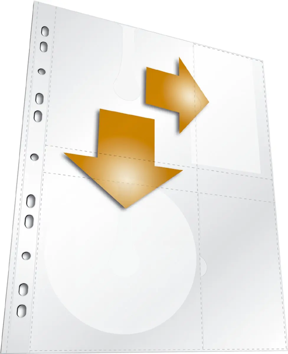 Durable 520319 CD/DVD-Ordnerhoes - 2 Vakken - 5 Stuks - Transparant