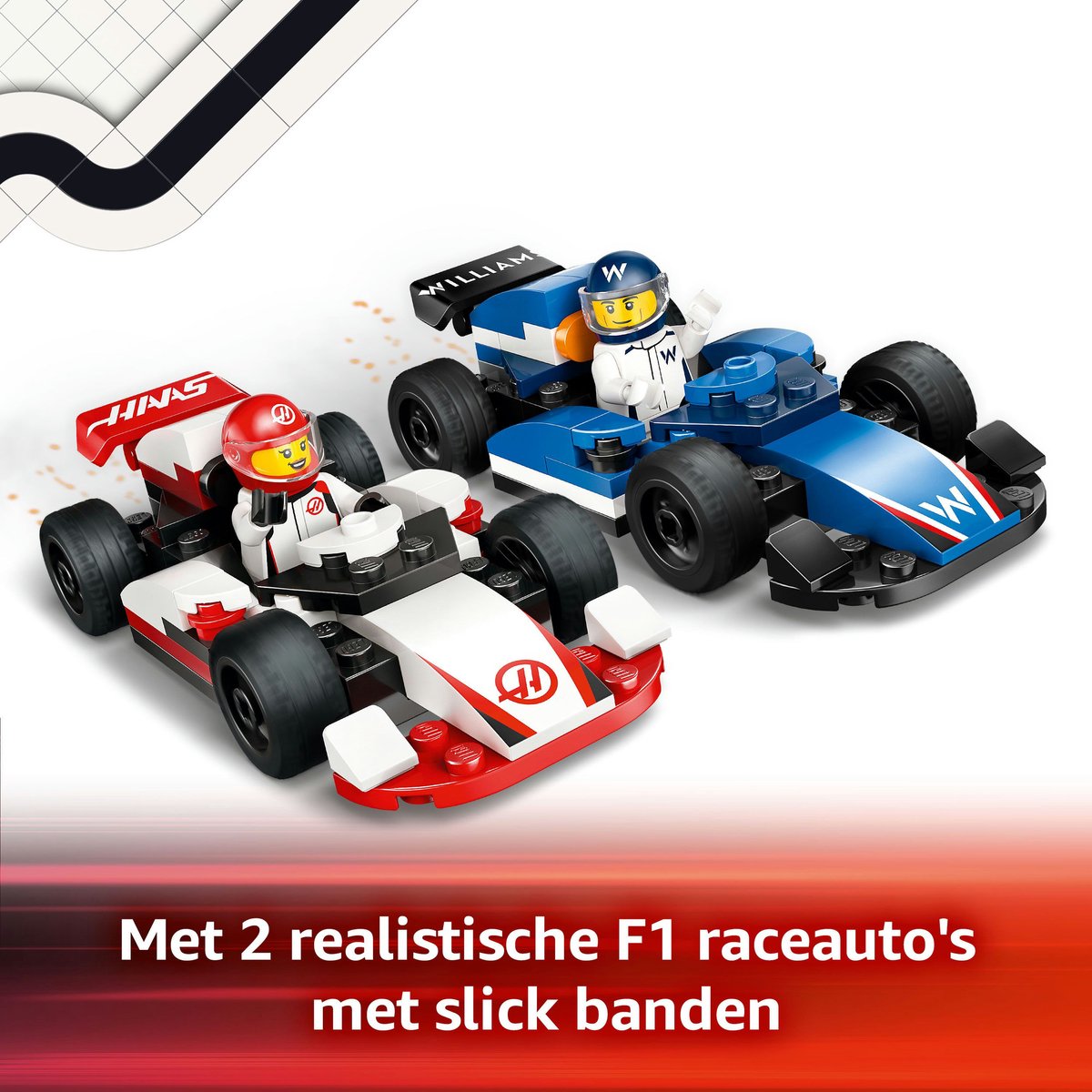 LEGO City F1 Williams Racing en Haas F1 racewagens - 60464
