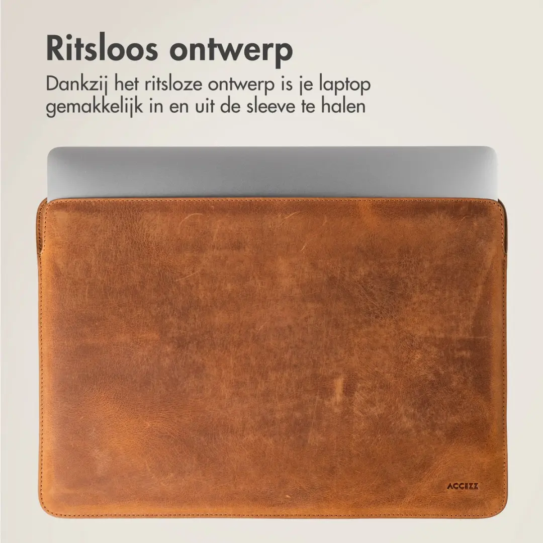 Accezz Leather Laptophoes 16" - Cognac