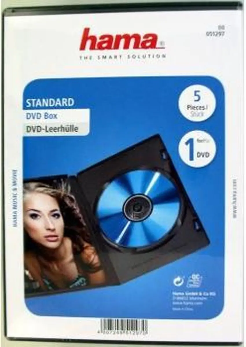 Hama DVD Box 25 Vakken - 5 Stuks Zwart