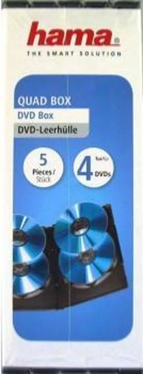 Hama DVD Quad Box 25 Vakken - 5-Pack Zwart