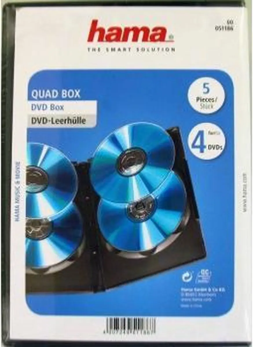 Hama DVD Quad Box 25 Vakken - 5-Pack Zwart - afbeelding 6 van 6