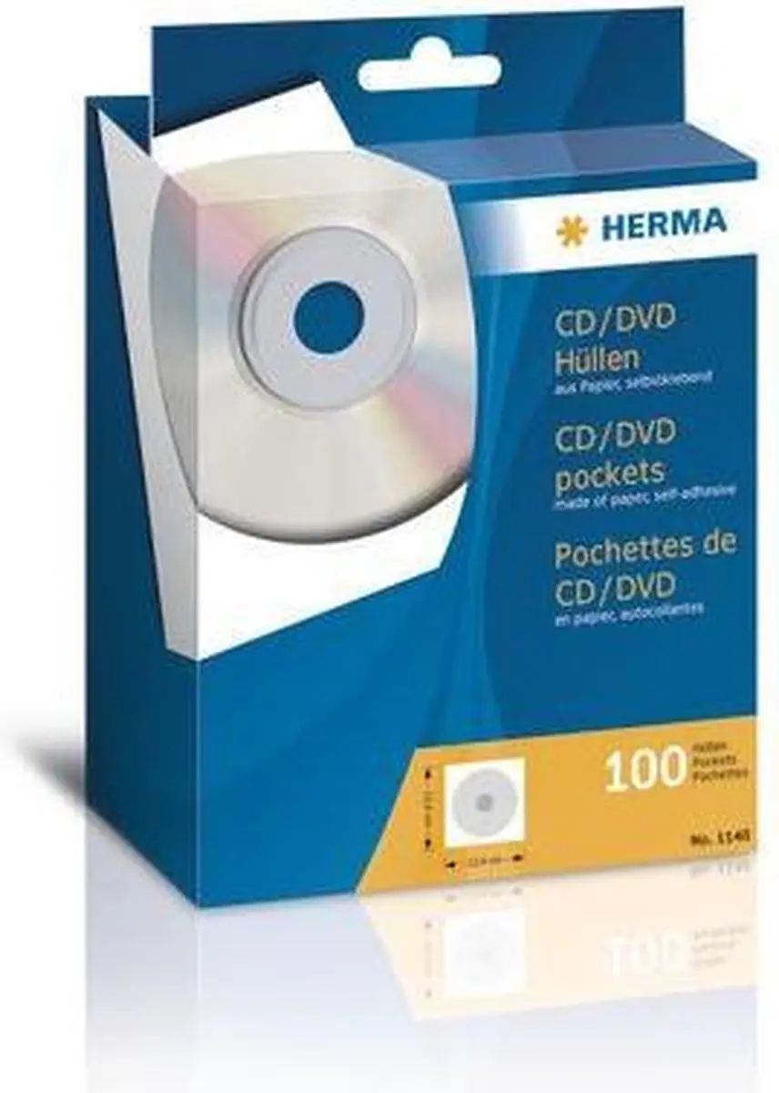 Herma CD-hoesjes 124x124mm Wit - 100 Stuks