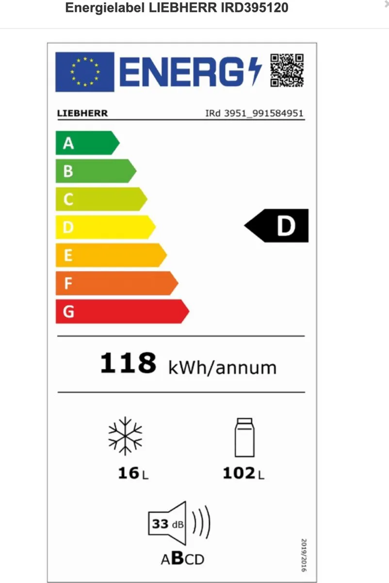 Liebherr IRd 3951 Prime Combi-koelkast - 117L - Wit