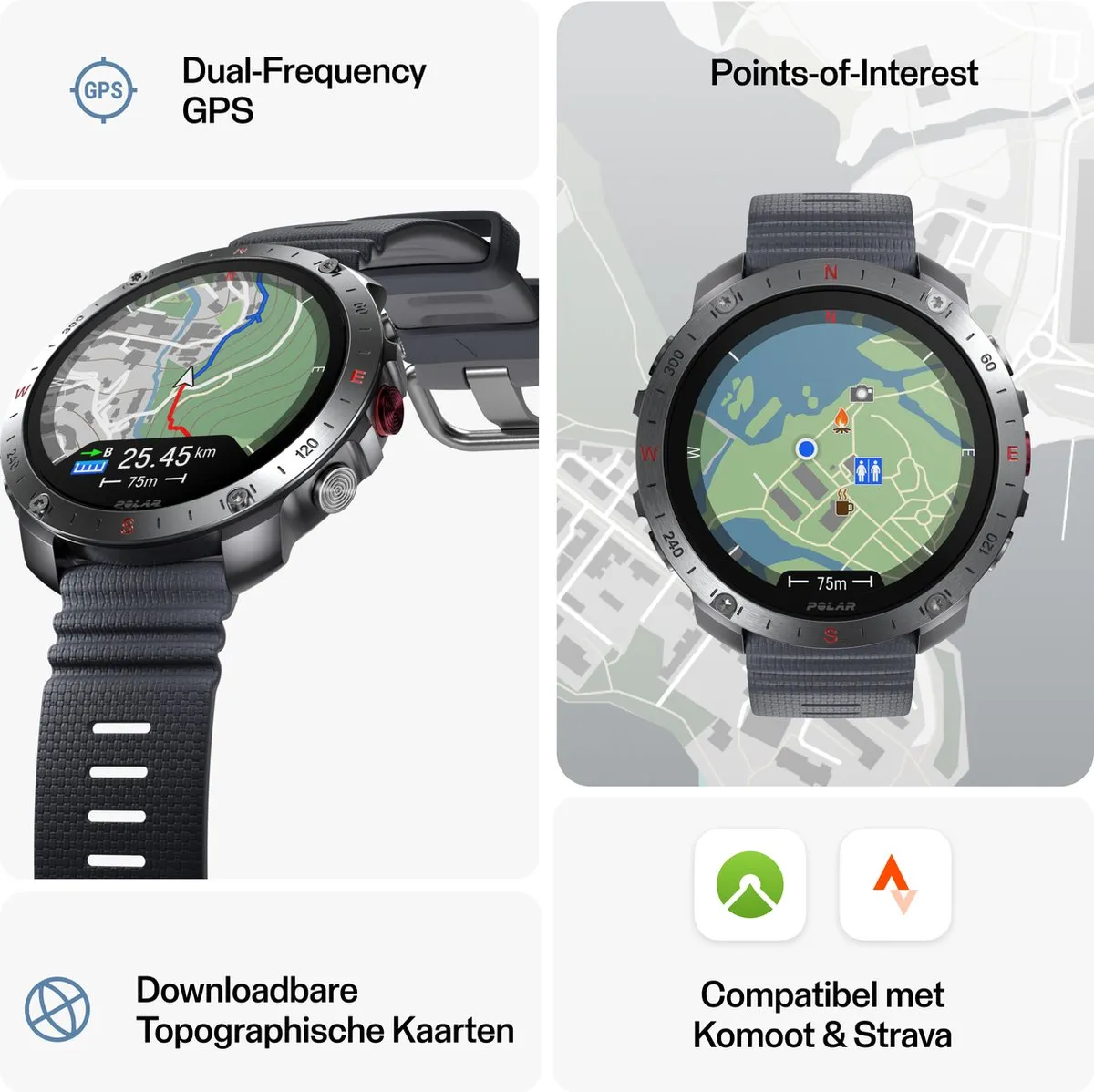 Polar Grit X2 Pro Smartwatch 48mm - Stone Grey - afbeelding 6 van 6