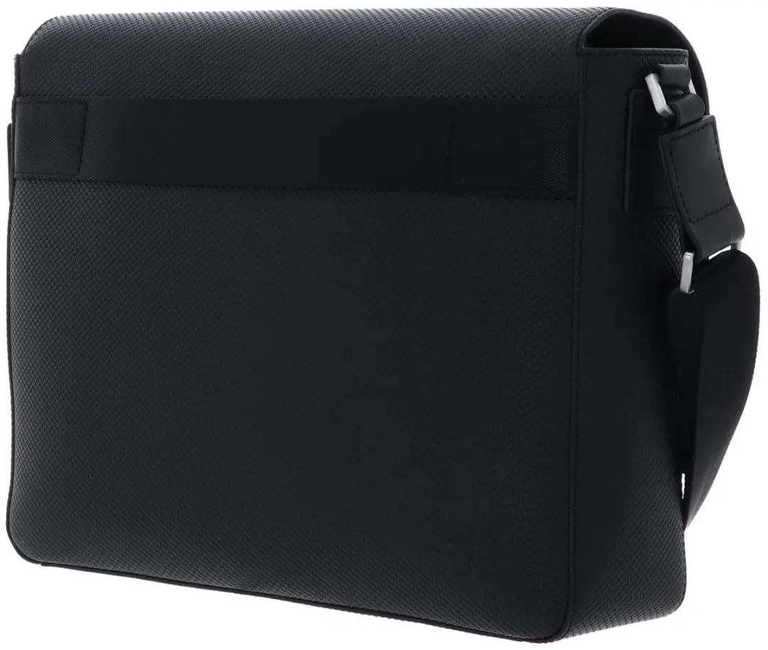 Lacoste NH5263CE 000 Leren Messenger Bag - 13 inch - Noir