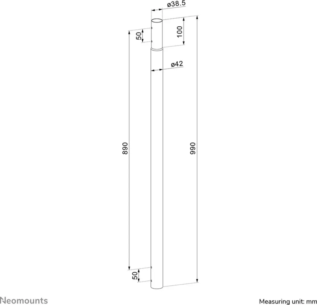 Neomounts ACL25-500BL Verlengpaal 89cm - Zwart - afbeelding 6 van 6