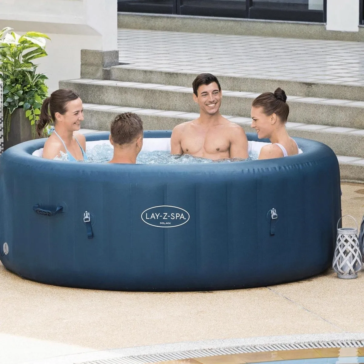 Bestway LAZY-Z Spa Milan Opblaasbaar - Blauw