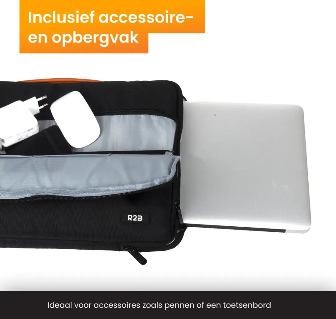 R2B Laptoptas Lelystad 14 inch - Zwart - 2 Vakken