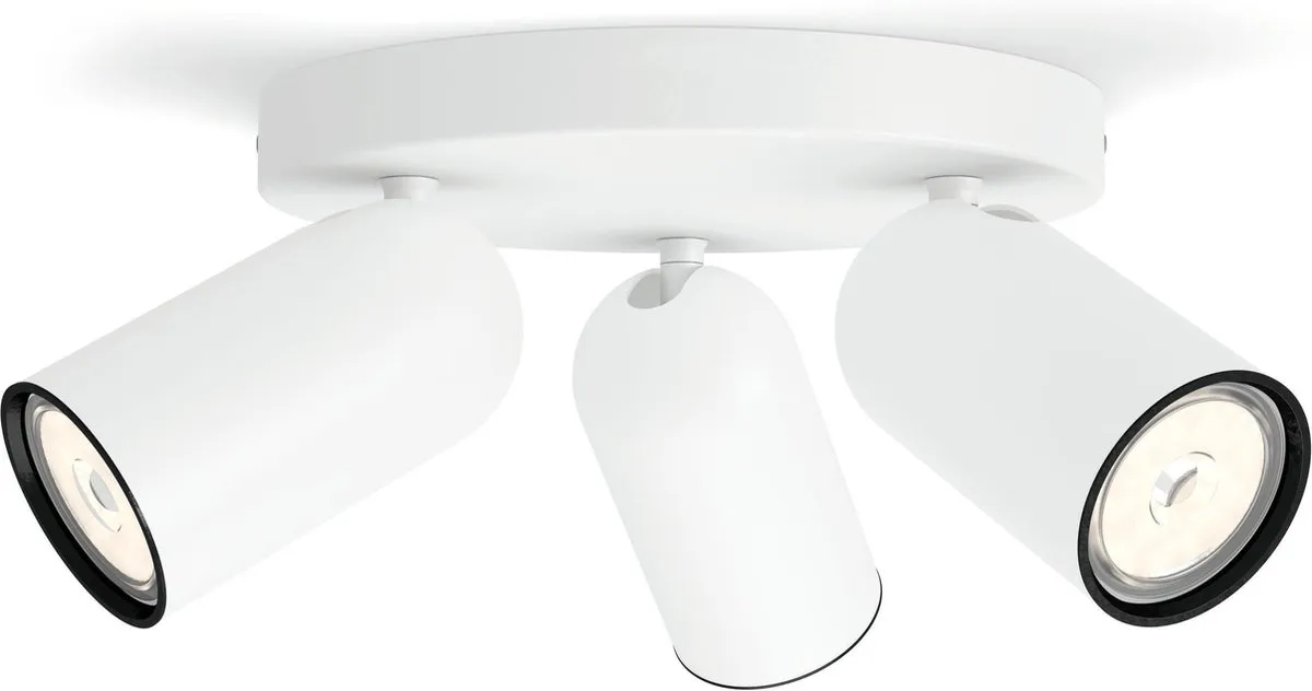 Philips Hue Pongee Opbouwspot 3x GU10 RGBW - Wit