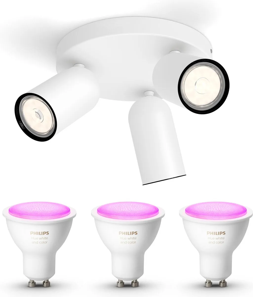 Philips Hue Pongee Opbouwspot 3x GU10 RGBW