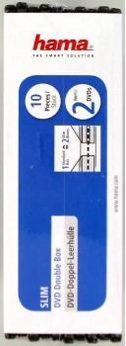 Hama Dvd Slim Box Dubbel - 25 Vakken - 10 Stuks