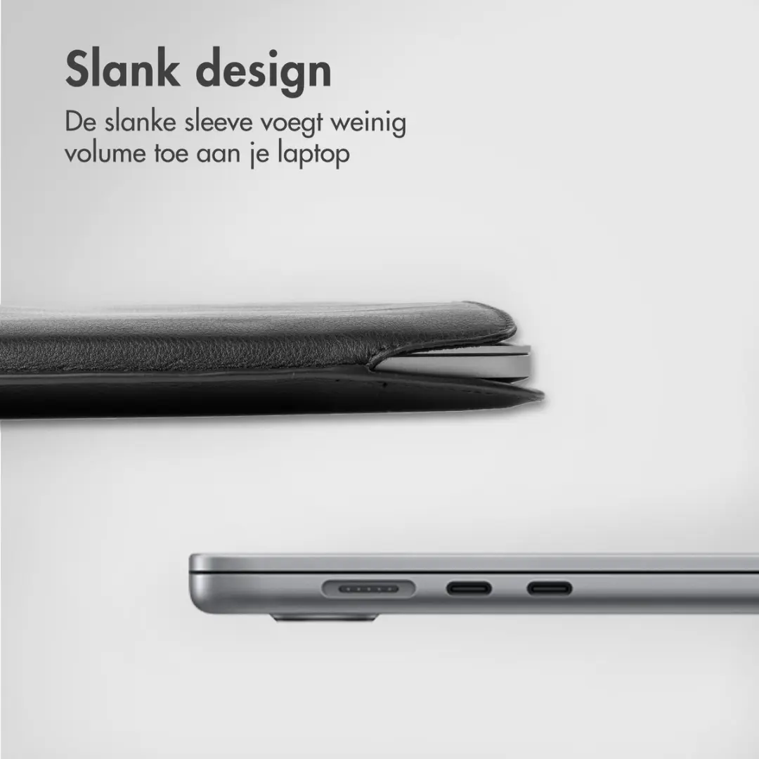 Accezz Leather Laptophoes 14" - Zwart