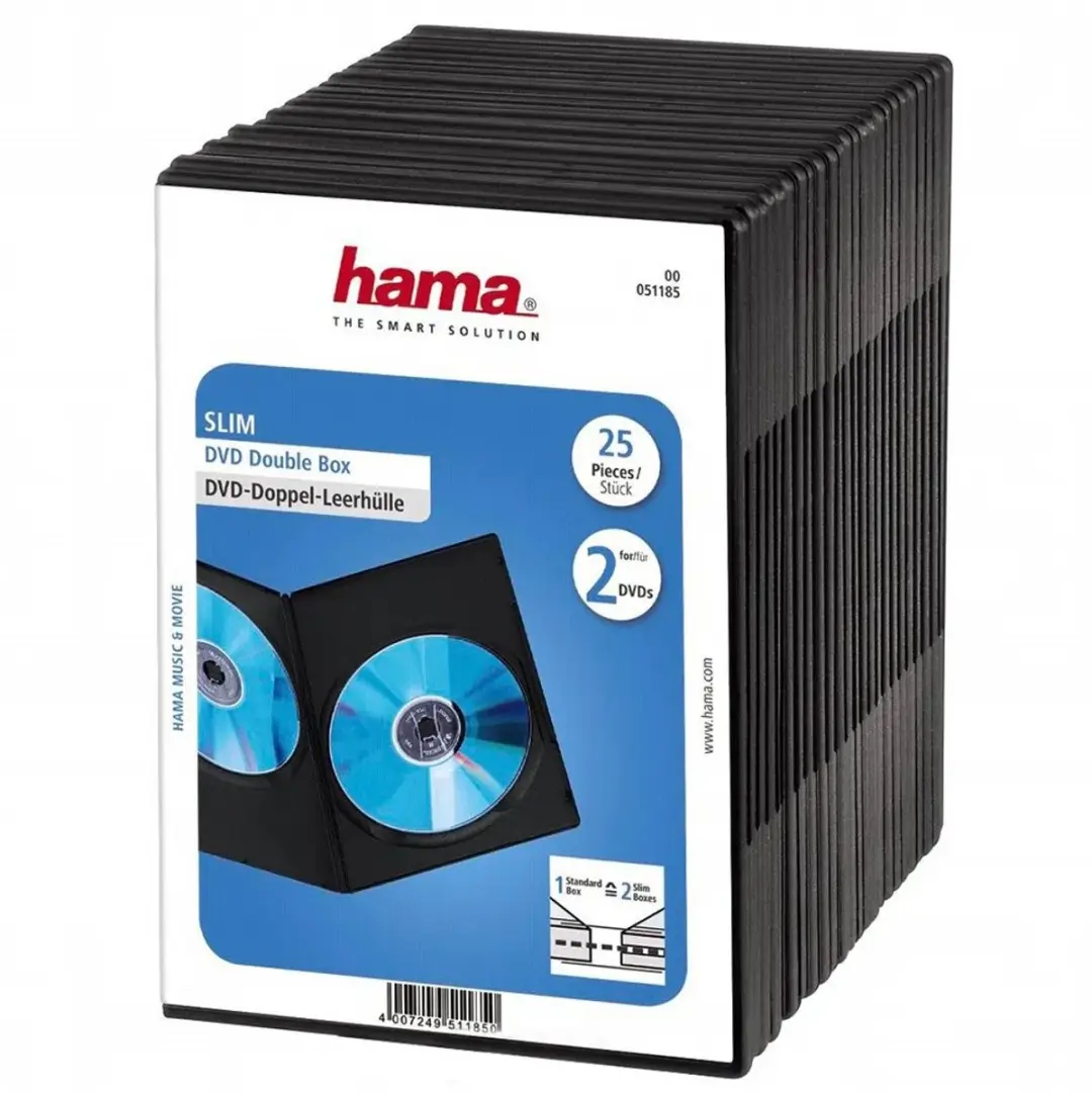 Hama DVD Double Jewel Cases 25 Stuks - 51185 - Zwart