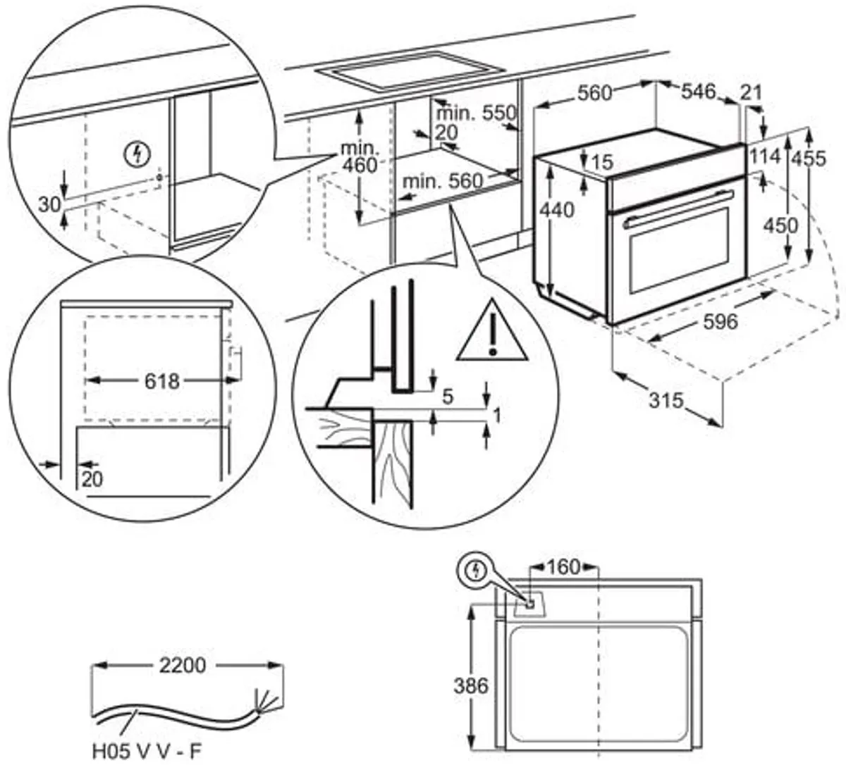 AEG KME761000B Inbouwmagnetron 43L - 1000W - Zwart
