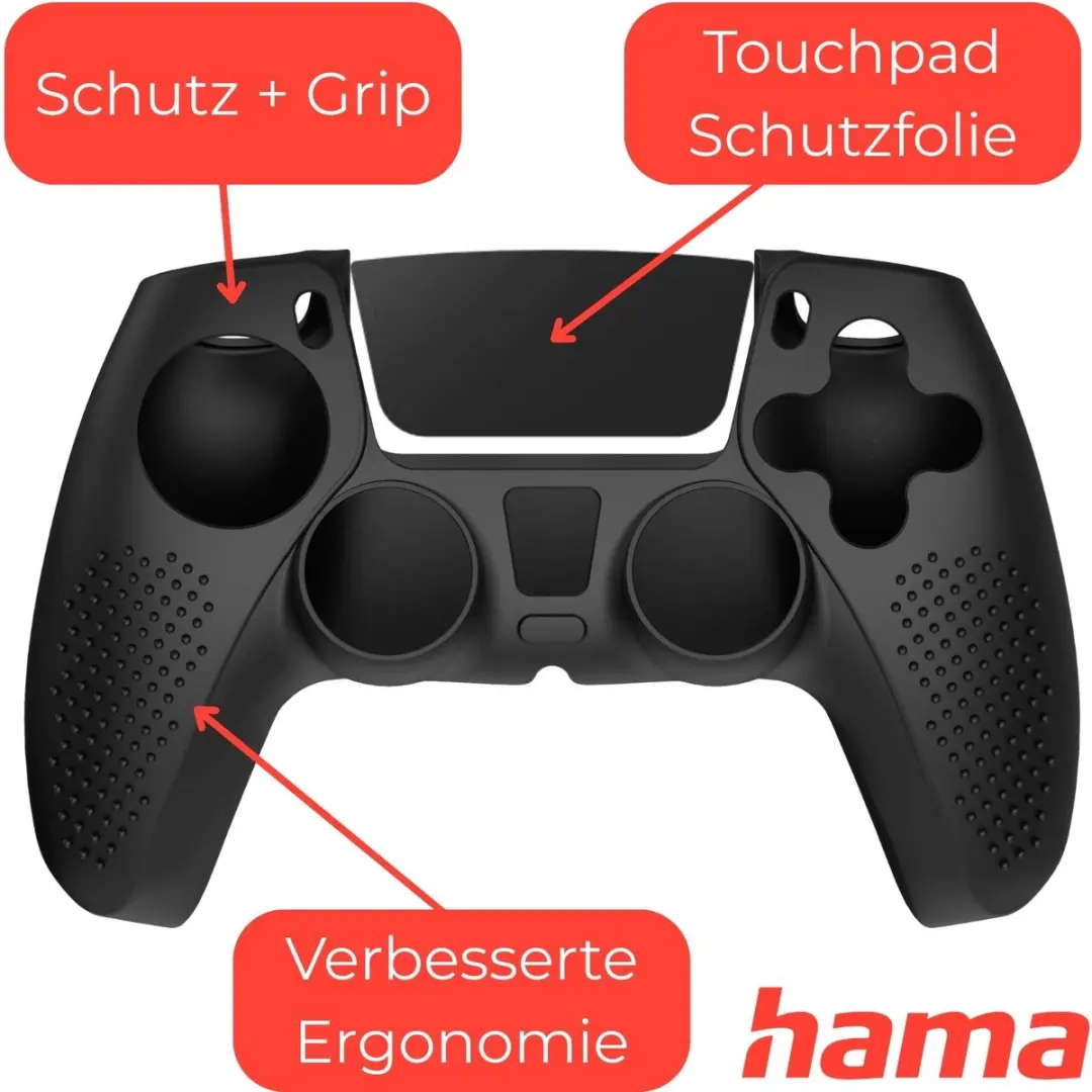 Hama Siliconen Skin Beschermhoes voor Sony PS5 Controller - Black