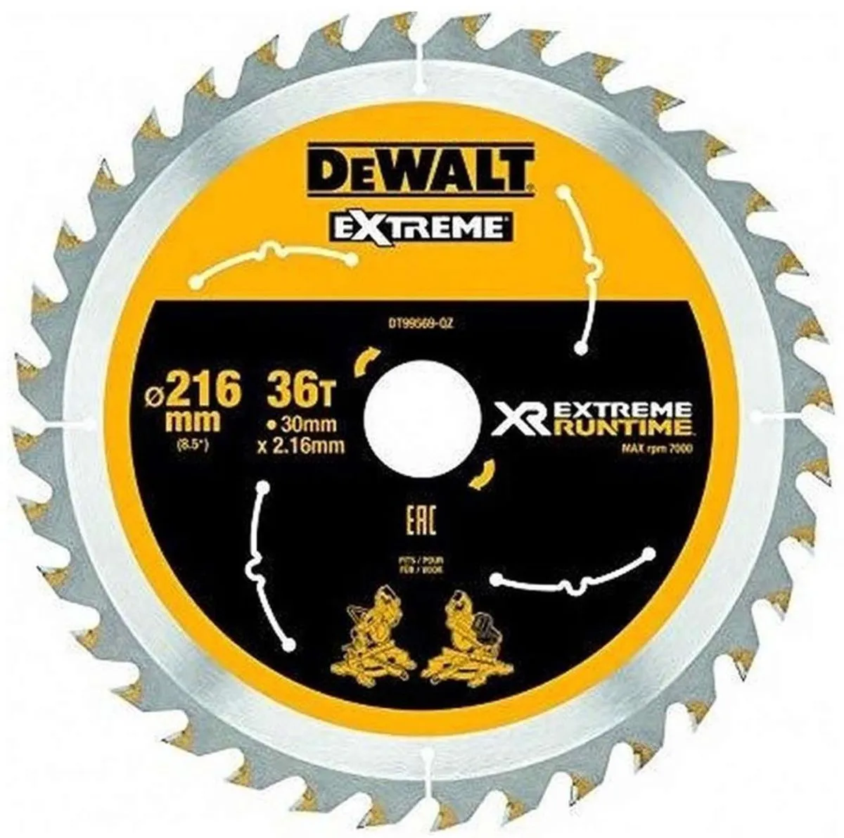 DeWalt DT99569 Cirkelzaagblad Hout 216mm 36T