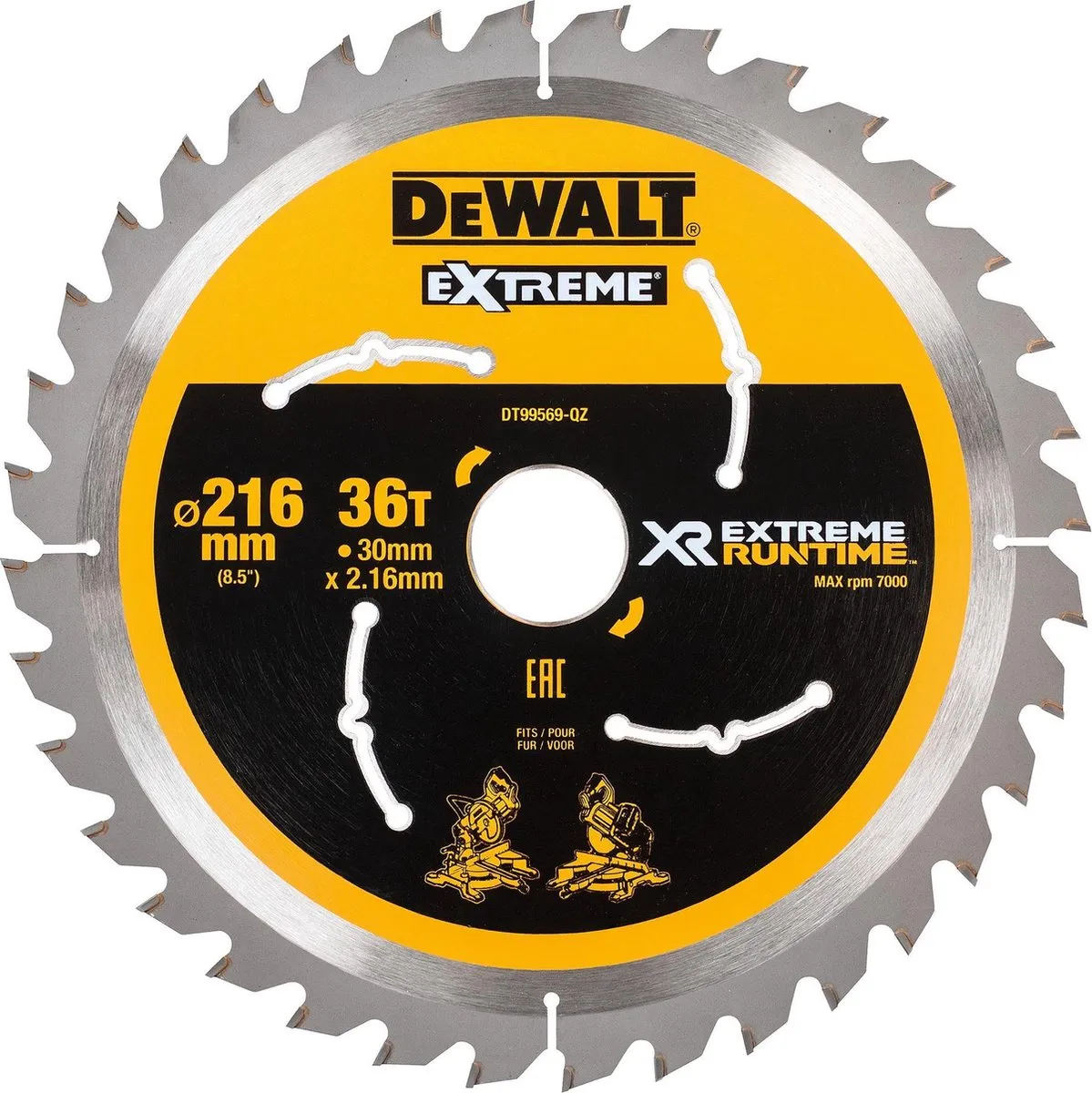 DeWalt DT99569 Cirkelzaagblad Hout 216mm 36T