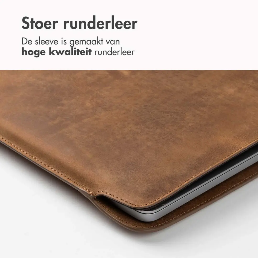 Accezz Leather Laptophoes 14" - Cognac