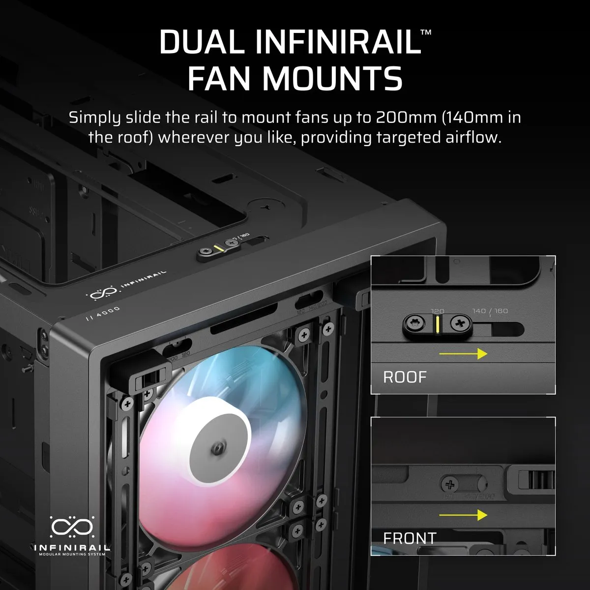 Corsair FRAME 4000D LCD Midi Tower - CC-9011326-WW Zwart