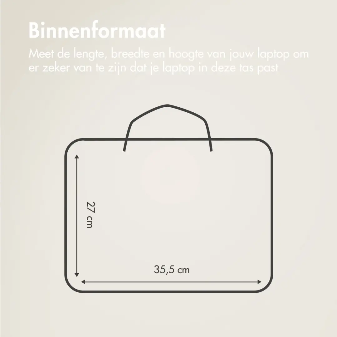 Accezz Leren Laptoptas tot 16 inch - Beige