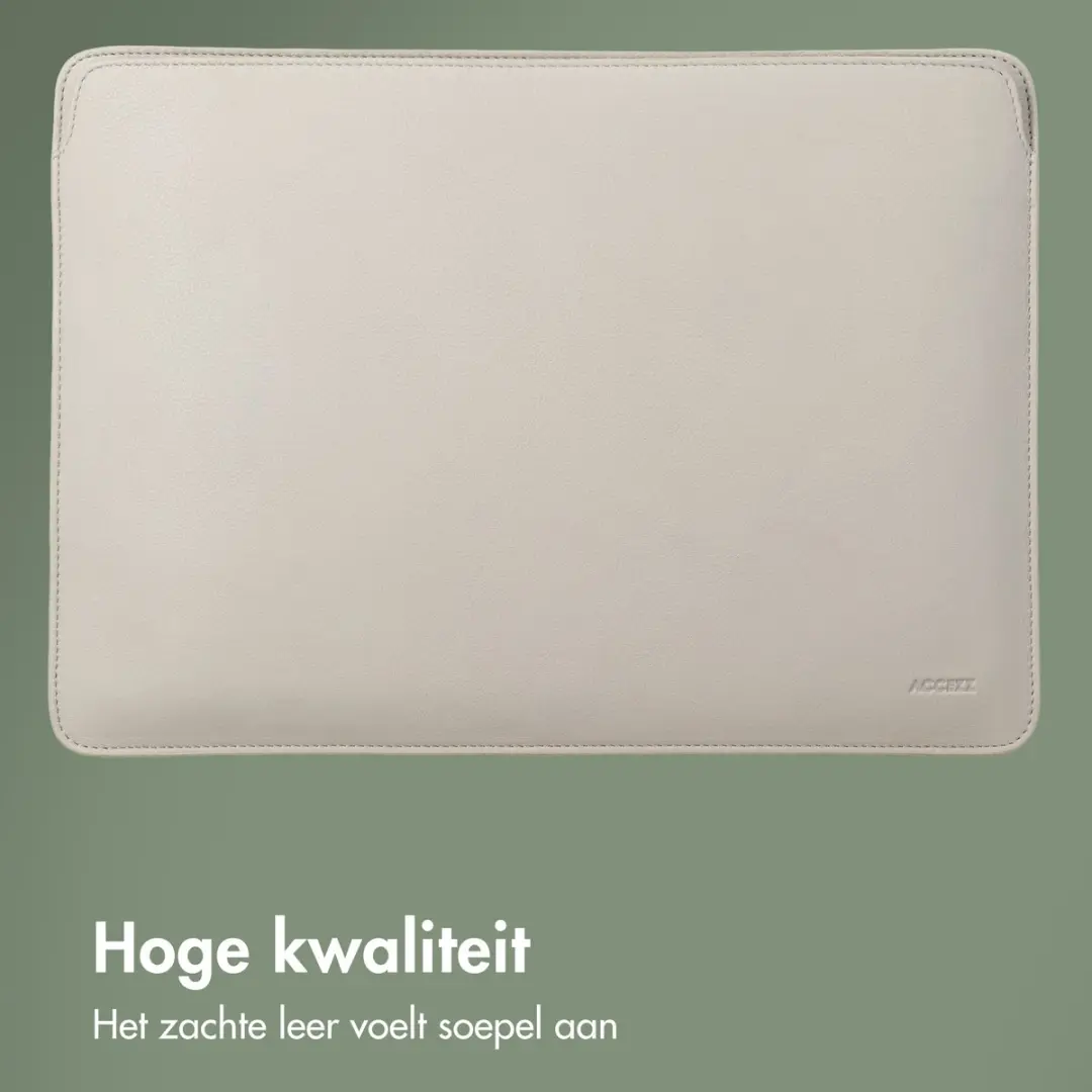 Accezz Leather Laptophoes 14" - Beige