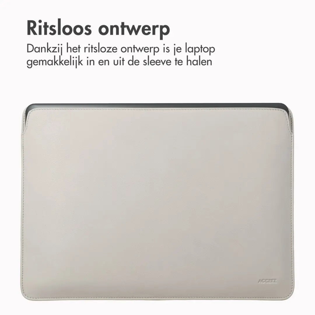 Accezz Leather Laptophoes 14" - Beige