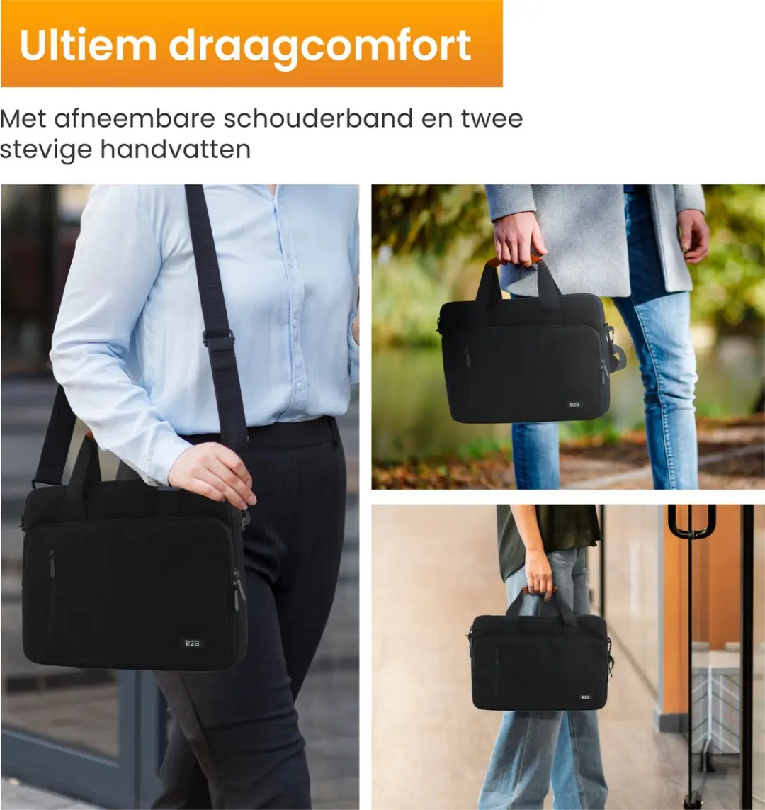 R2B Almere Laptoptas 15.6 inch - 4 Vakken - Zwart
