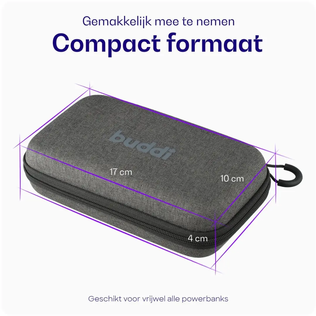 Buddi Sorted Powerbank Hoes - Grijs - 17x10x4cm