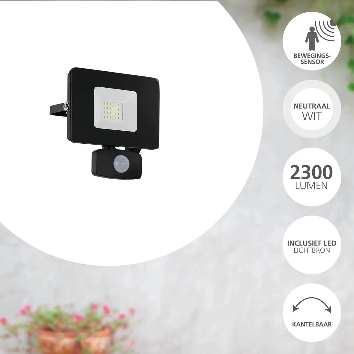 Eglo Faedo 3 Wandlamp Buiten LED - 14cm - Zwart