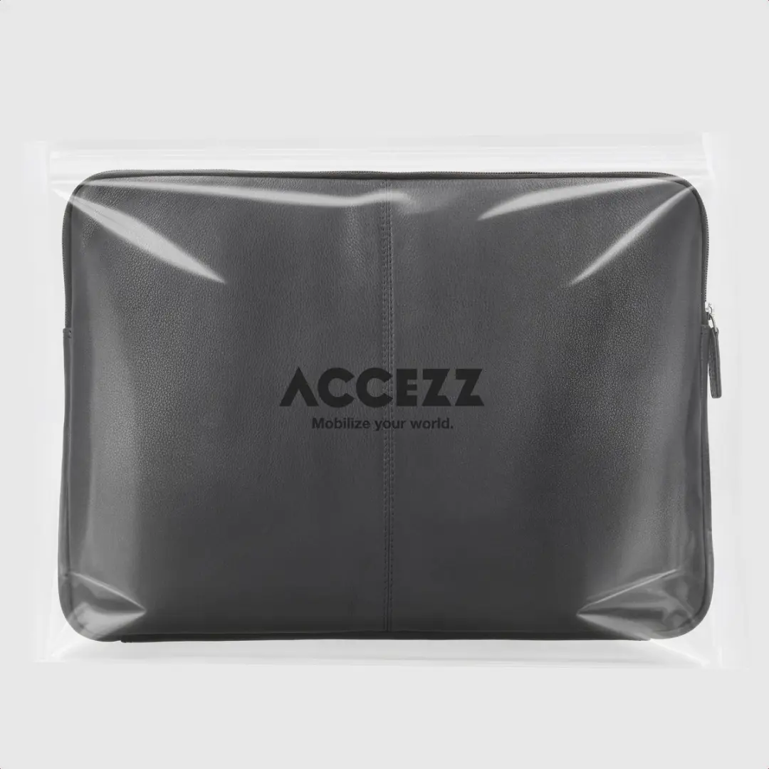 Accezz Leather Laptop Sleeve 14 inch - Zwart - afbeelding 6 van 6