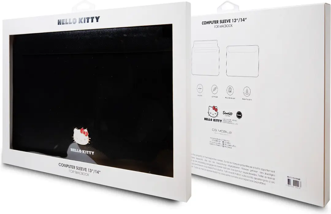Hello Kitty Sleeve 13" - MacBook Air/Pro - Zwart - Kunstleer