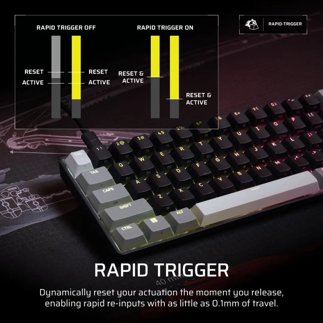 Corsair Clipper Pro Mini 60 Hall-effect Gamingtoetsenbord - Zwart