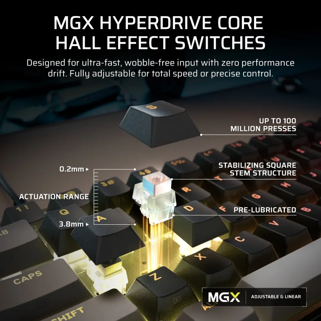 Corsair Clipper Pro Mini 60 Hall-effect Gamingtoetsenbord - Zwart