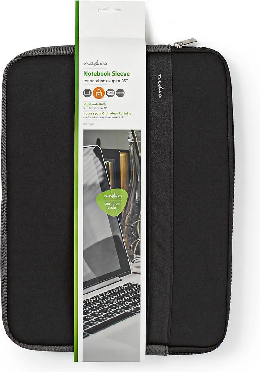 Nedis Notebookhoes NBSE15100BK 15" - Antraciet - Neopreen
