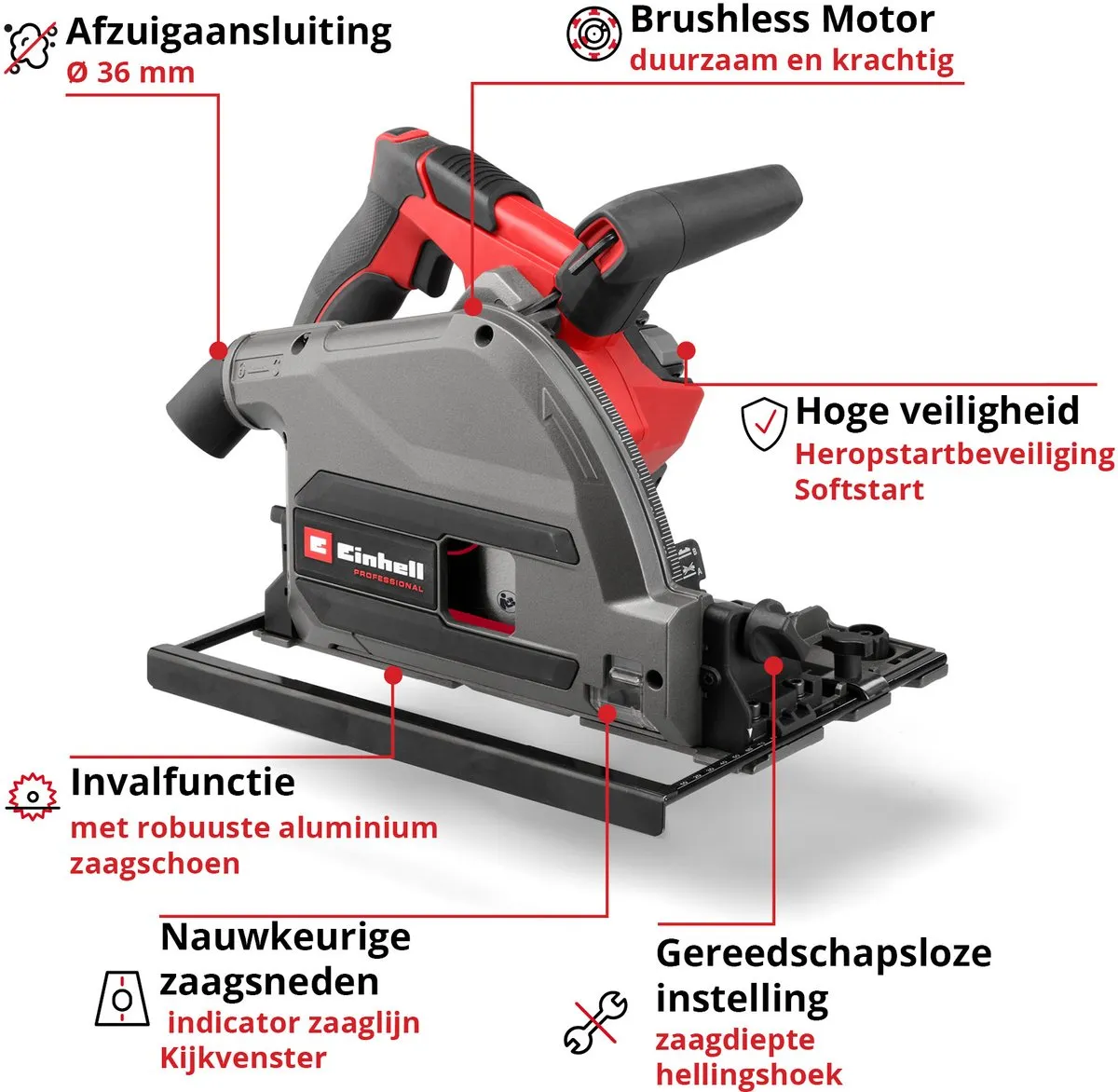 Einhell Professional Accu Invalzaag TP-PS 18/165 - 1200W