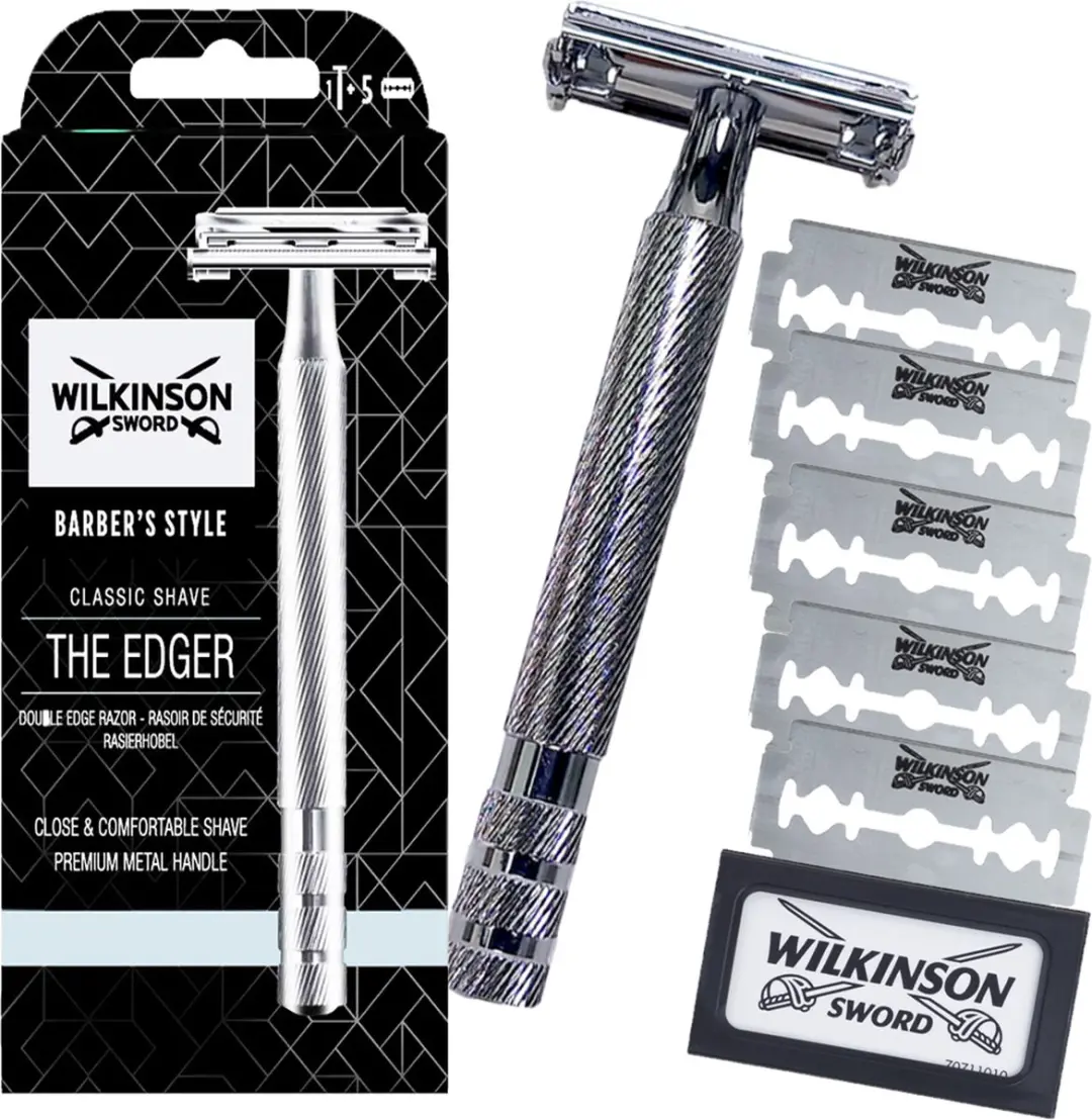Wilkinson Sword Barber's Style The Edger - 5 Scheermesjes - Zilver - afbeelding 6 van 6