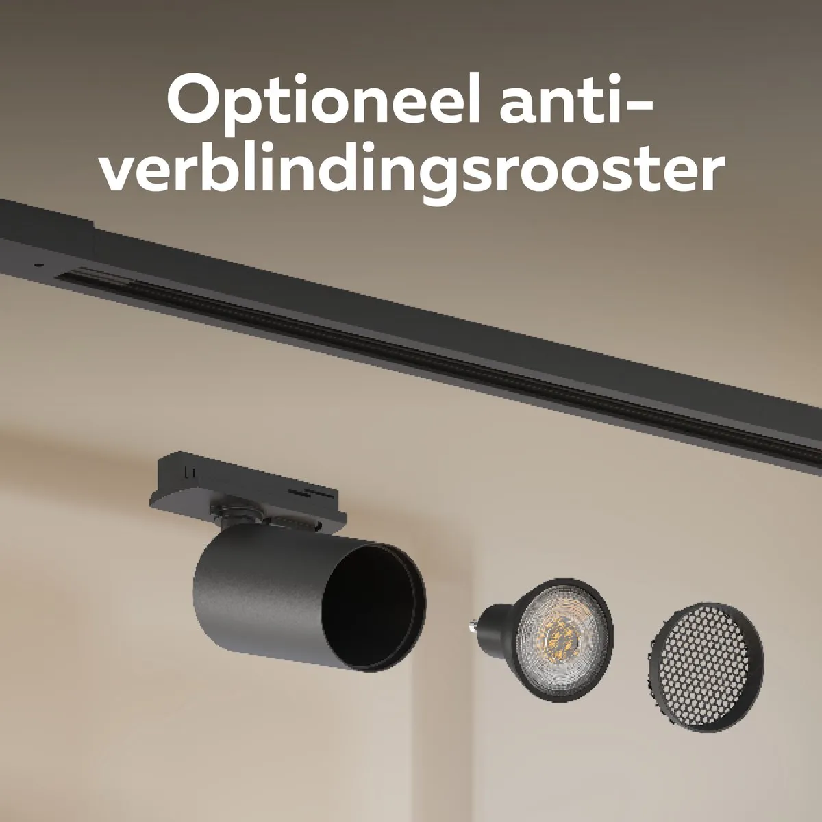 Calex Railsysteem Verlichting 2m - 4x GU10 Opbouwspots - Mat Zwart