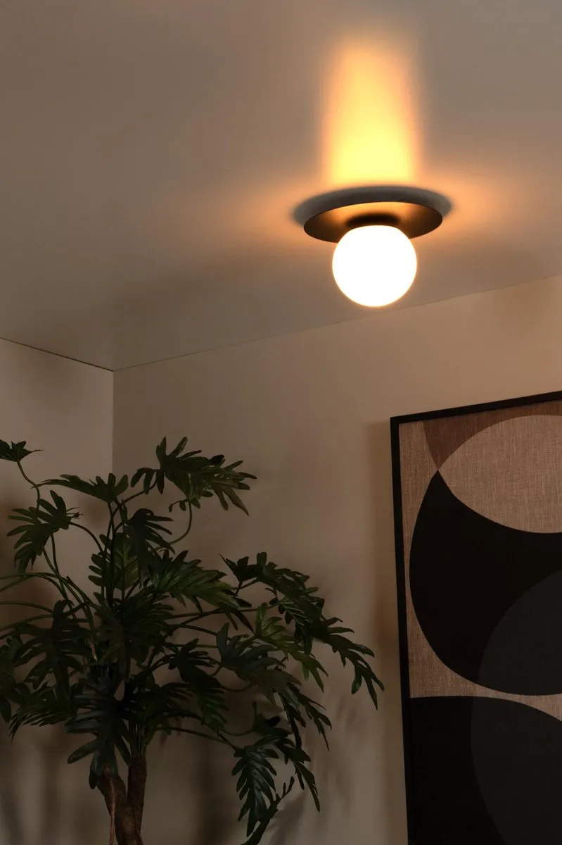 Lucide Tricia Plafondlamp Ø25cm - 1xE27 - Zwart