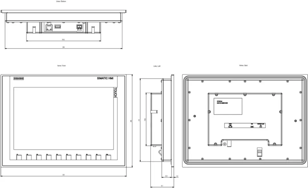 Siemens KTP1200 Basic PN HMI Paneel - Wit